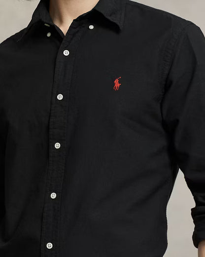 Polo Ralph Lauren Elegant Midnight Black Custom Fit Shirt